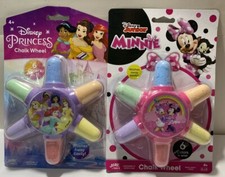 Mixed Lot of 2: Disney Chalk Wheels 6 Colors: Disney Princesses and Minnie Mouse