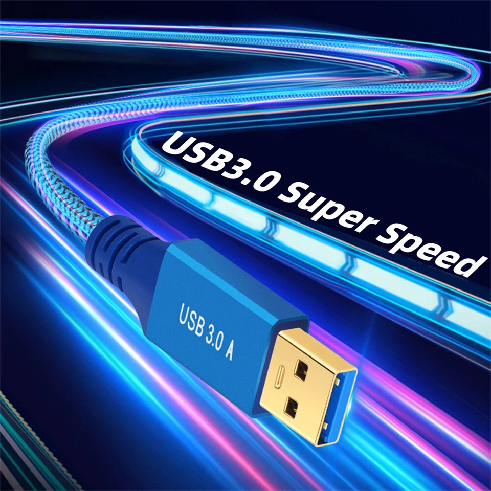 CY USB 3.0 Type-A Male to USB3.0 Cable Extension Blue Sleeve 5Gbps for Disk SSD - Image 4 of 4