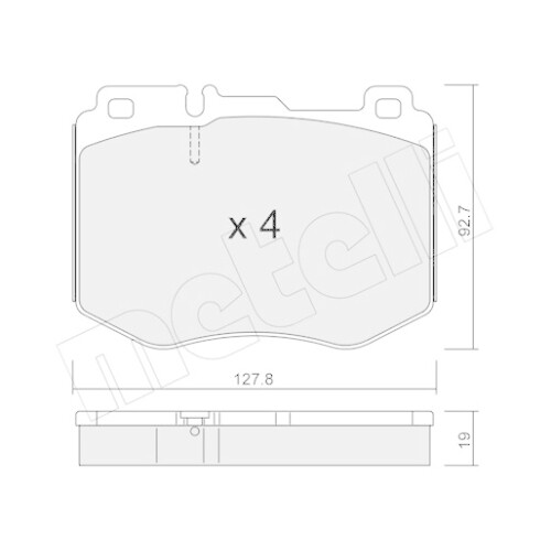 Kit Pastiglie Freno Freno A Disco Metelli 22-1019-0 per Mercedes Benz