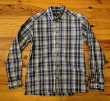A.P.C. MEN'S BLUE LONG ROLL UP SLEEVE CHECK SHIRT VGC SIZE M