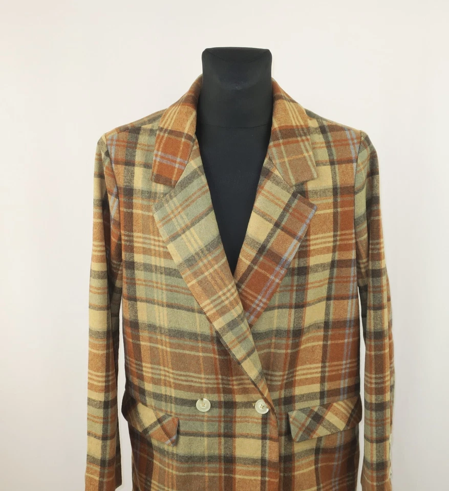 FREE PEOPLE WOMENS CHECKERED COAT WITH WOOL size XL - Image 2 of 4