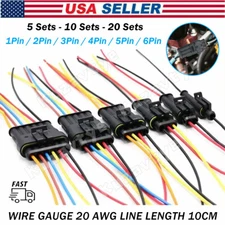 5/10Set Electrical Connector 1/2/3/4/5/6Pin Automotive Wire Plug Male and Female