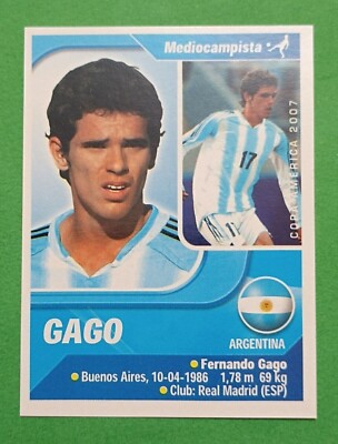 Gago Sticker 2007 Navarrete Copa America #182 FERNANDO GAGO Argentina Soccer Team ...