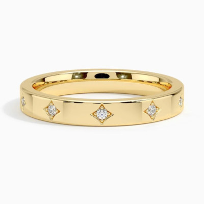 14 Karat massives Gold 10 Diamanten Eternity Band, 3 mm Breite Diamant Eternity Band