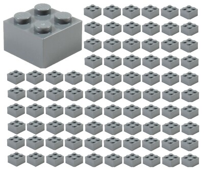 100x NEW LEGO 2x2 DARK BLUISH GRAY Bricks (ID 3003) BULK Parts Starwars 