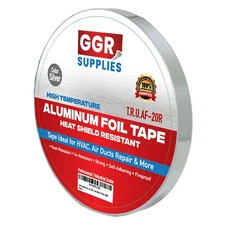 T.R.U. AF Heat Shield Resistant Aluminum Foil Tape (HVAC Tape) 1/2" X  50 yds. 
