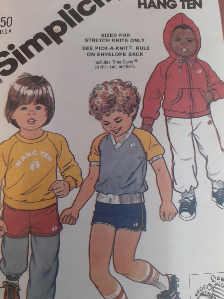 Simplicity 5591 Pants Shorts Hooded Sweatshirt Sewing Pattern Boys S 3T Hang Ten - Image 2 of 4