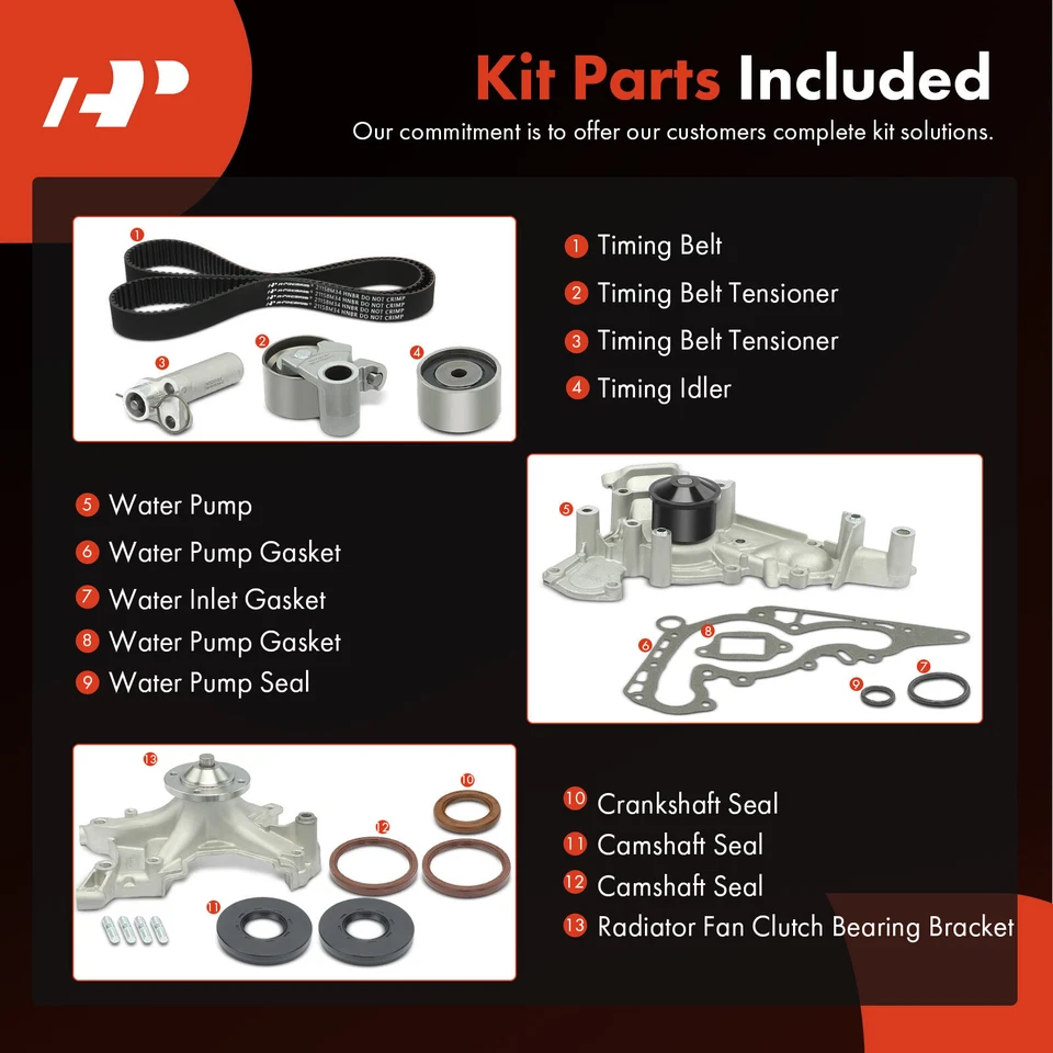 Timing Belt Kit & Water Pump for Toyota Land Cruiser 98-07 4Runner Lexus GX470 - Image 3 of 4