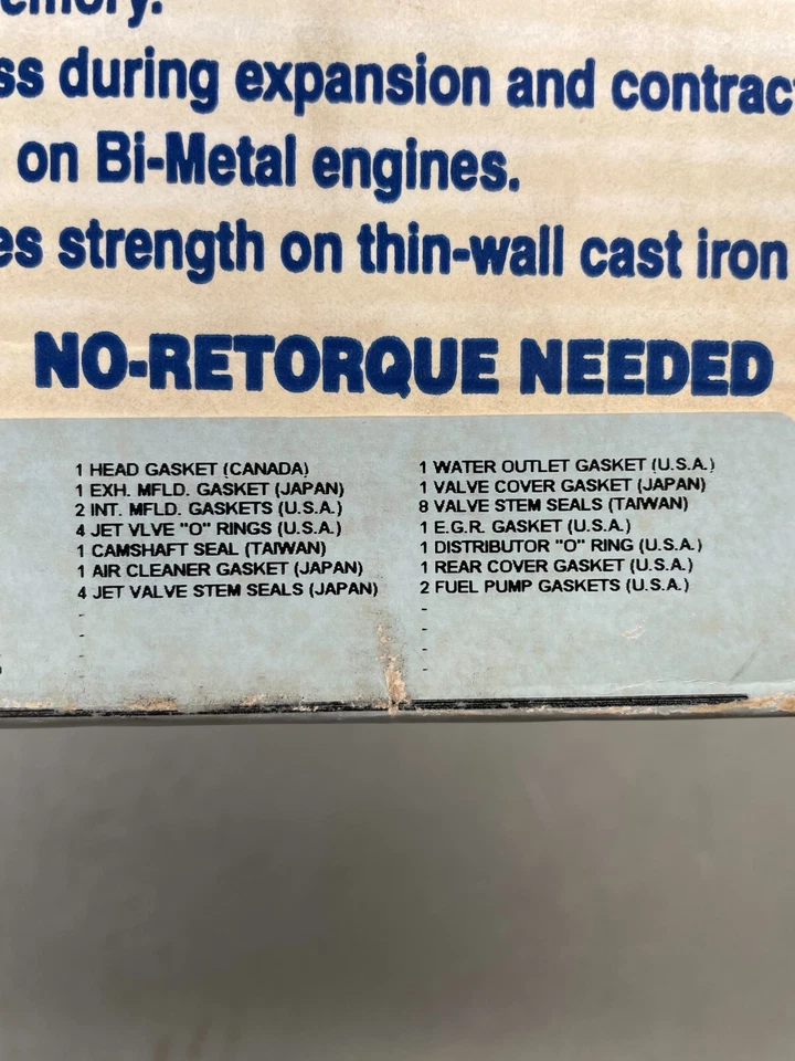 Juego de juntas de culata de motor ROL HS31760 se adapta a CHRYSLER 4cyl, 1.4L, vin J, 1979-1984 Foto 2 de 4