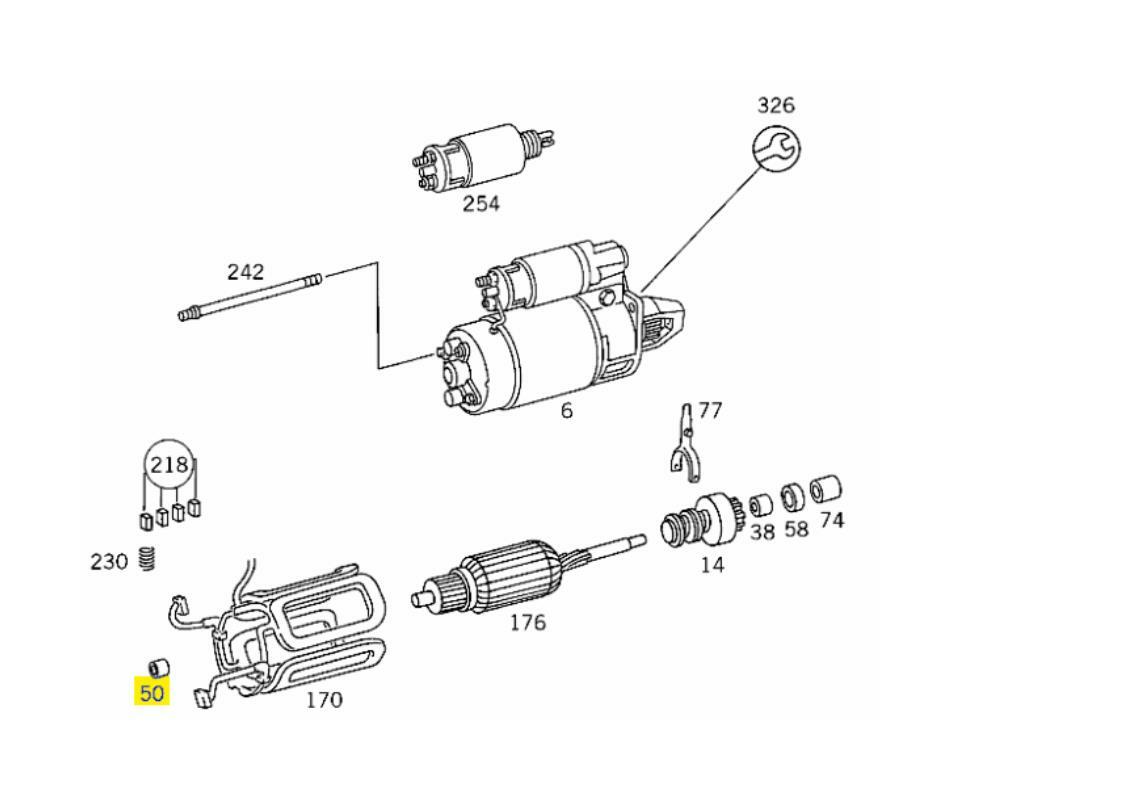 A0001517550 MERCEDES OM601 602 603 M120 STARTER BUSHING GENUINE  