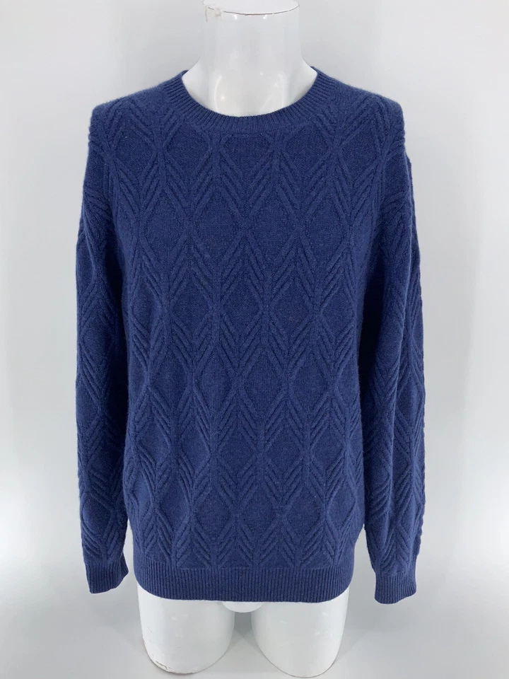 Suéter Talbot’s Hombres M Hombres Azul Lana Cachemira Crew Cable Hong Kong YGI Y3-23 Foto 2 de 4