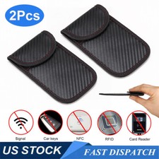 2 X Car Key Signal Blocker Case Faraday Cage Fob Pouch Keyless RFID Blocking Bag