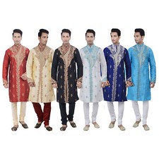 Indian Designer Kurta Sherwani for Men 2pc Suit - Worldwide Postage