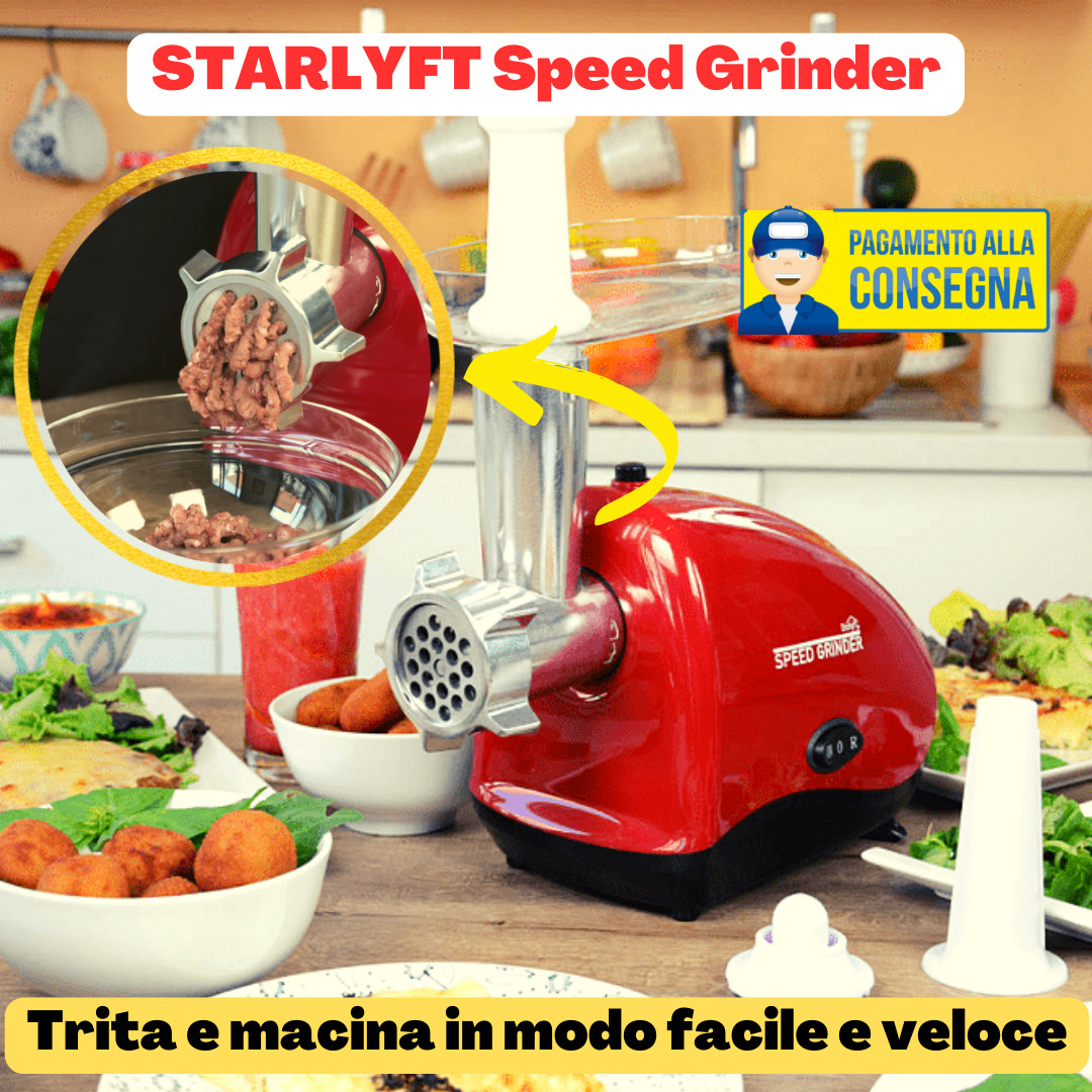 Starlyf Speed Grinder Tritatutto Elettrico - Tritacarne Professionale 300W