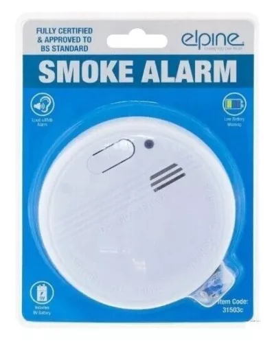 Smoke Alarm Detector Sensor low Battery Warning Photoelectric Home 9V Included