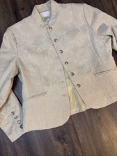 VTG Blazer 90s 80s Evening Jacket Embossed Sparkle Embellished Bridal 18 Gold