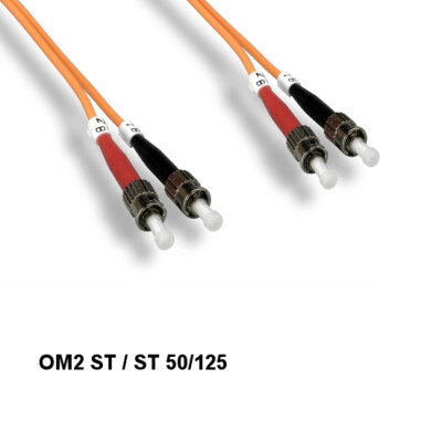 10PCS Kentek 1m OM2 ST to ST Multi-Mode Fiber Optic Cable 50/125 Duplex Network