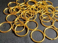 25 Brass Key Rings 1" 25mm Round Split Ring Key Holders for Car, Home, Office