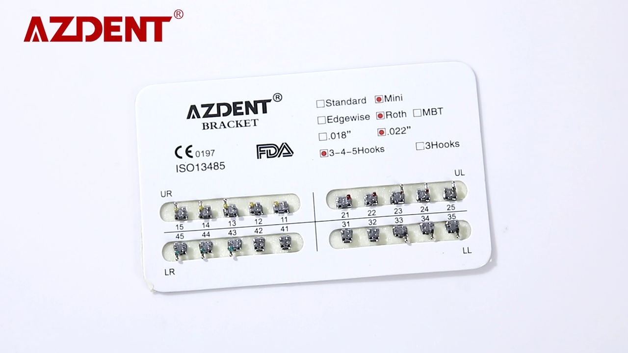 AZDENT Staffe Ortodontiche Dentali Staffa Mini Standard Edgewise - Foto 6