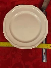 MIKASA Ultima + Antique White Octagon Rimmed 11” Dinner Plate Hk 400