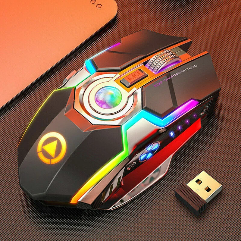 Wireless Gaming Mouse Rechargeable Silent Ergonomic 7 Keys LED RGB Backlit - Image 2 of 4