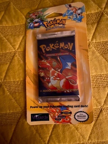 Unweighed Pokemon Base Set Sealed Blister Pack Charizard Art