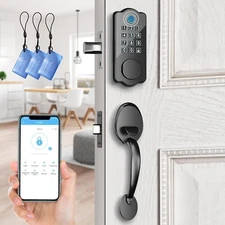 Keyless Entry Smart Door Lock Set Front Deadbolts APP Fingerprint Keypad IC Card