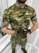 💛💙Coolmax Multicam Tactical T-Shirt Men's Army T-Shirt Moisture Wicking💛💙