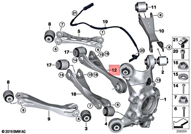 For BMW Genuine Suspension Trailing Arm Rear Right 33326852270 | eBay 