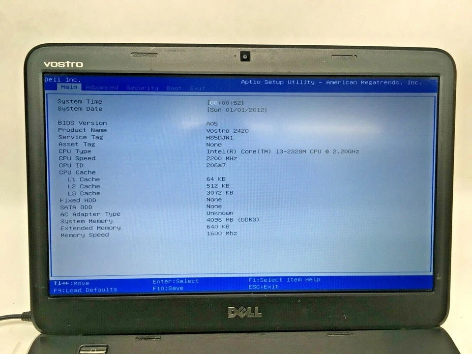 Dell Vostro 2420 Laptop For Parts Damaged Boots to BIOS NO HDD/RAM/Battery JR - Image 2 of 4