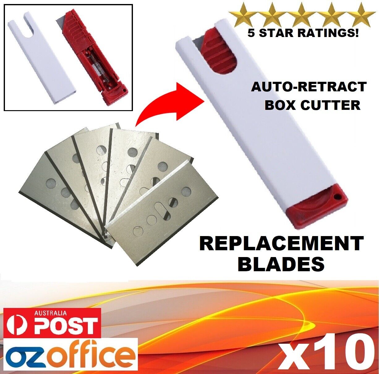 10 x REPLACEMENT BLADES Razor Mini Pocket Box Cutter Retractable Utility  Knife