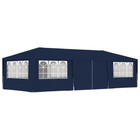 NNEVL Professional Party Tent with Side Walls 4x9 m Blue 90 g/m²