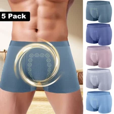 5 Packs Magnetic Men Underwear Boxer Shorts Enlargement Prostate Therapy Massage