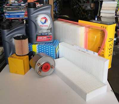 Kit 4 Filters + Oil Total Quartz Ineo ECS 5W30 Peugeot 308 3008 208 207 1600 HDI