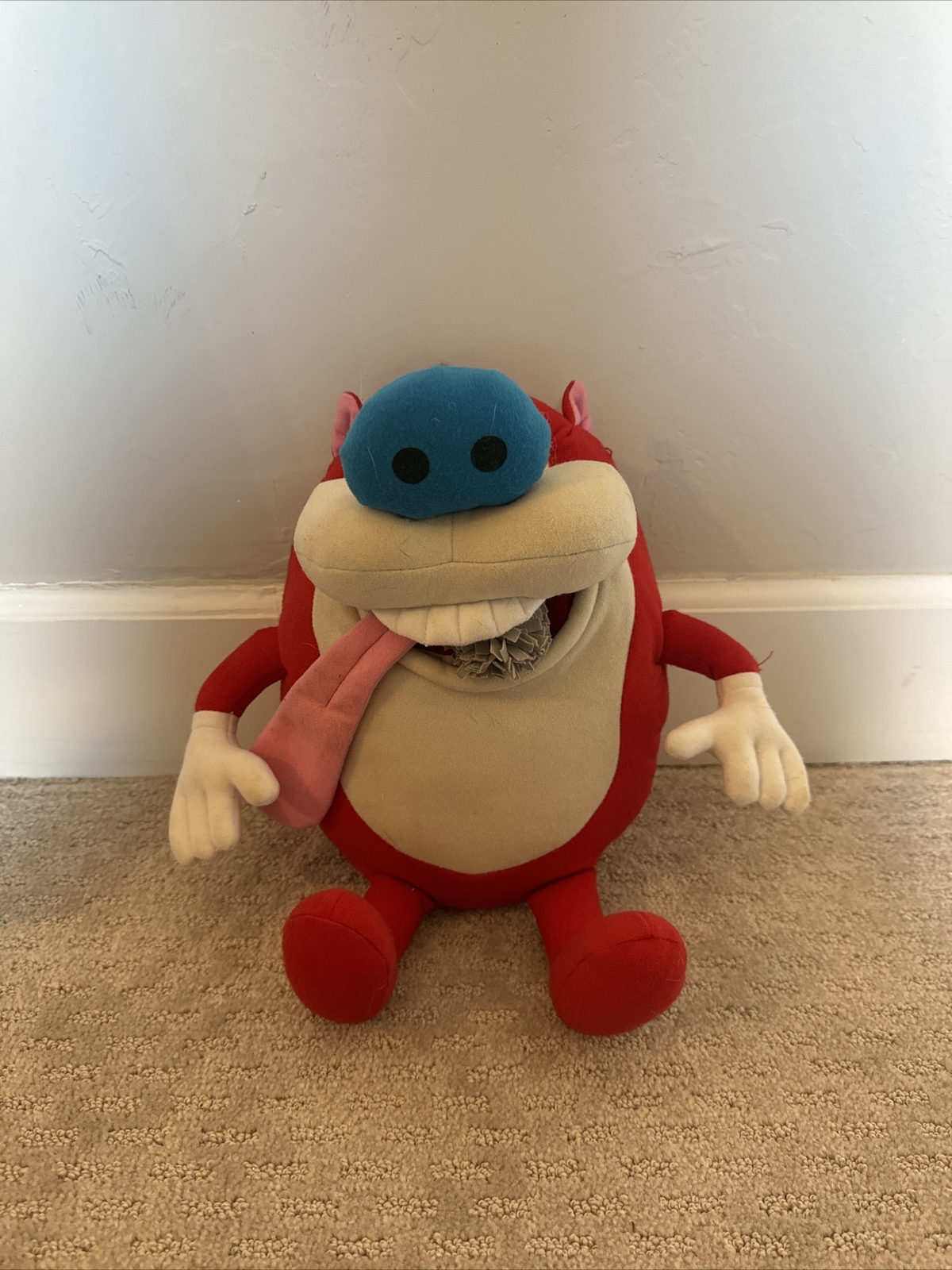 Mattel 1992 Vintage Ren And Stimpy Talking Stimpy Hairball Plush TESTED