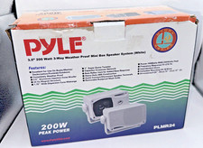 Pyle - Pair 3.5" 200W 3-Way Marine Audio Speakers Outdoor Weatherproof PLMR24 