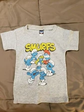 Smurfs Toddler Gray Shirt Junk Food Size 2T