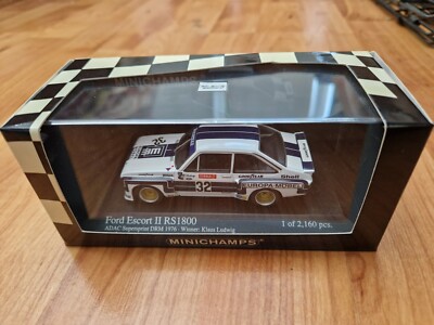 MINICHAMPS 1:43 Classic 1976 Ford Escort II RS1800 Supersprint DRM Klaus Ludwig