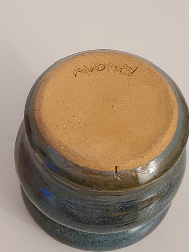 Vaso a costine smaltato a goccia in ceramica artistica dipinto a mano 4" - Foto 7 di 8