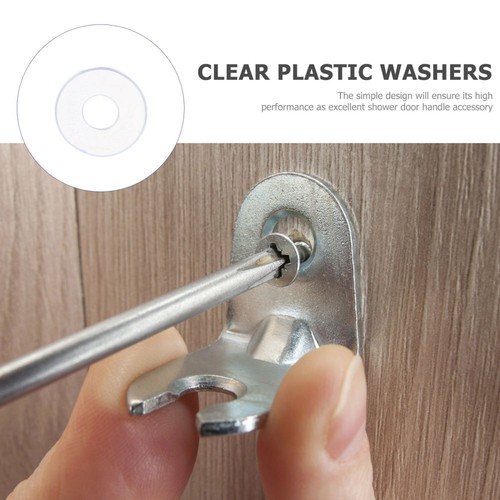 50PCS Clear Plastic Replacement Washers Flat Washers for Shower Door Handles - 第 4/11 張圖片
