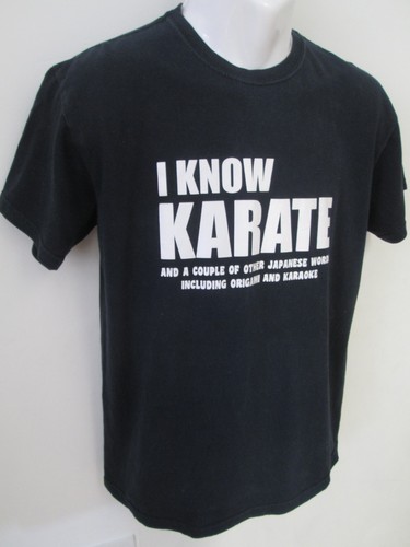 'I Know Karate' Comedy Graphic Tee/ T-Shirt, Geek/ Retro, M, Used, V/G/C Humour - Picture 3 of 9