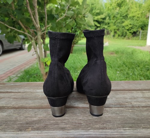 Pedro Miralles Women's Elastic Ankle Boots Cuban Heel Black US 7 EU 39 UK 5.5 - Picture 6 of 10
