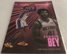 2020-21 Chronicles Essentials Basketball Saddiq Bey Detroit Pistons Pink Rookie