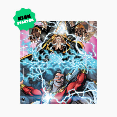 DC Deck-Building Game: Rivals - Kickstarter Shazam! VS Black Adam Playmat - New