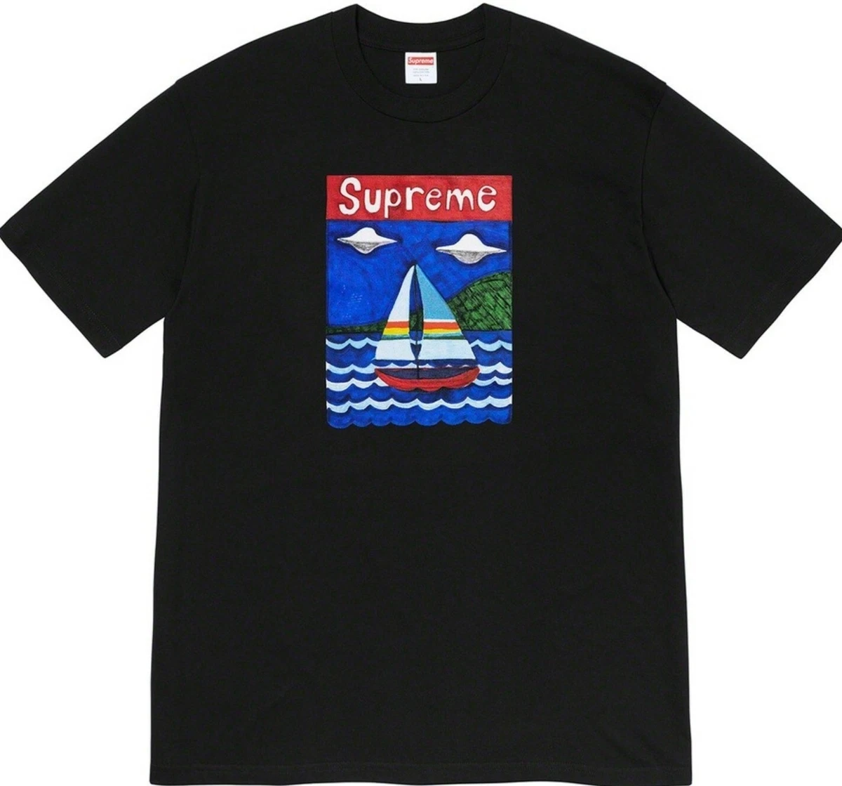 Supreme Sailboat Tee in Black Large SS20 Deadstock/ Joe Roberts Art Boat