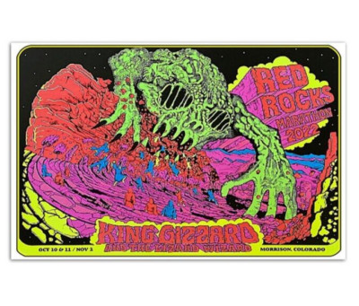 King Gizzard & The Lizard Wizard Red Rocks Marathon Oct 10 11, 2022 Poster