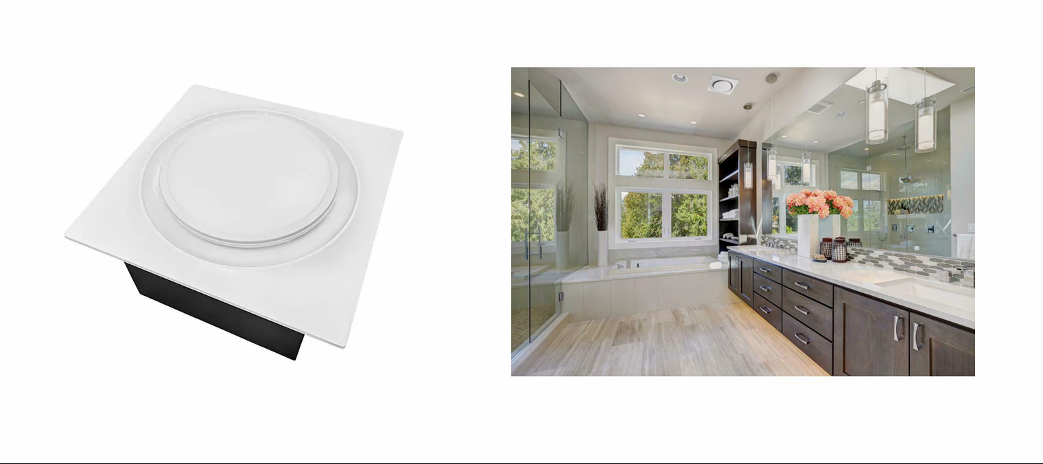 Aero Pure Quiet 80 CFM Low Profile Bathroom Ceiling Exhaust Fan with LED  Light 853578008325 | eBay