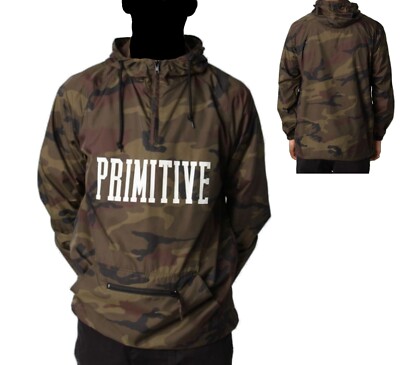 New Primitive Apparel Collegiate Anorak Mens lightweight Jacket Hoodie RMHD-305