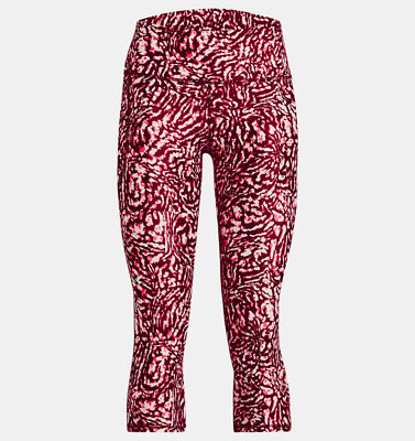 UNDER ARMOUR Womens Heatgear No-Slip Waistband Capri Leggings | Pink | 1365337