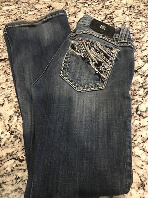 Jeans Miss Me Femme Boot Cut JP5182B - Taille 27x33, Poches Brodées, 98% Coton, Occasion Très Bon état